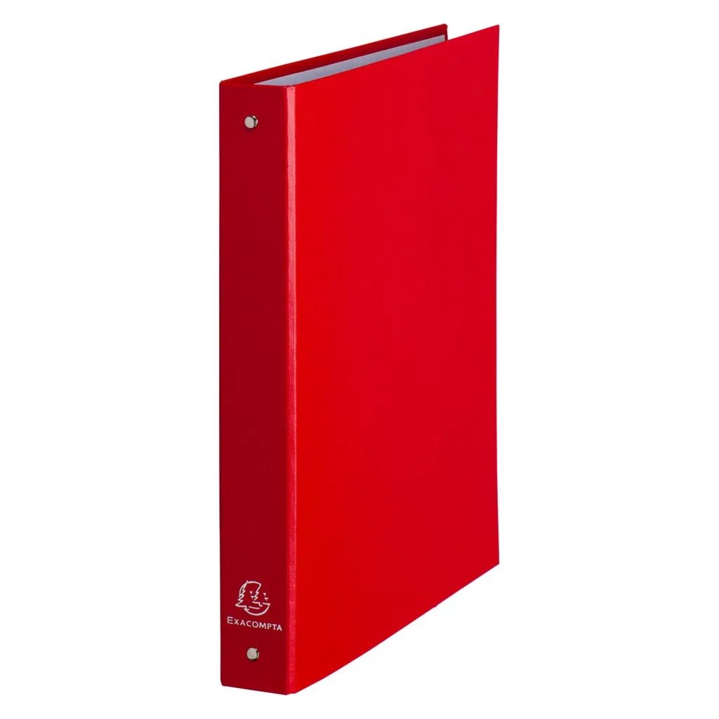 Classeur 4 anneaux cartonné Exacompta A4 - Dos 4 cm rouge