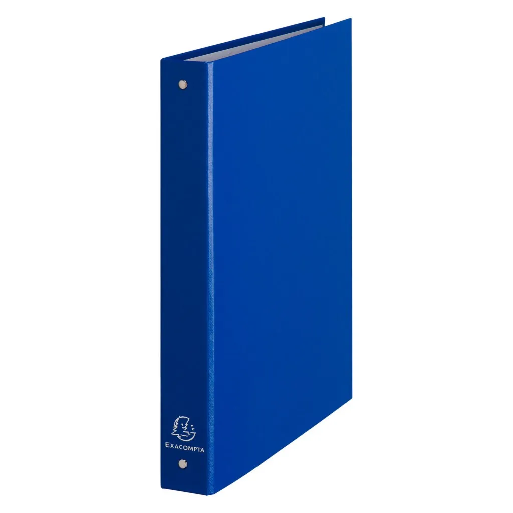 Classeur 4 anneaux cartonné Exacompta A4 - Dos 4 cm bleu