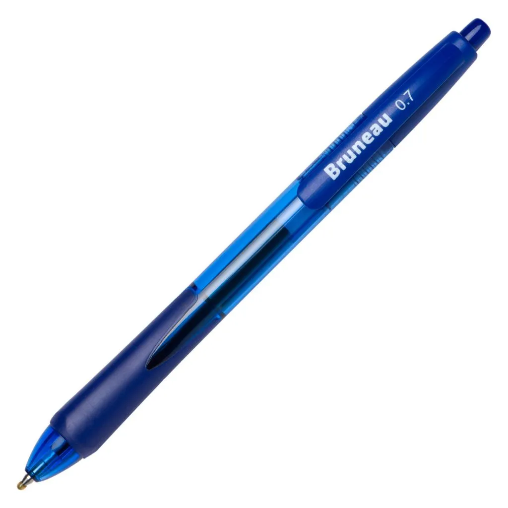 Stylo roller Bruneau gel rétractable pointe 0,7 mm - écriture moyenne bleu