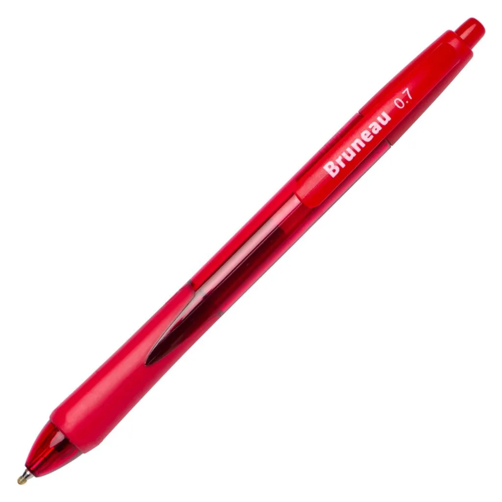 Stylo roller Bruneau gel rétractable pointe 0,7 mm - écriture moyenne rouge