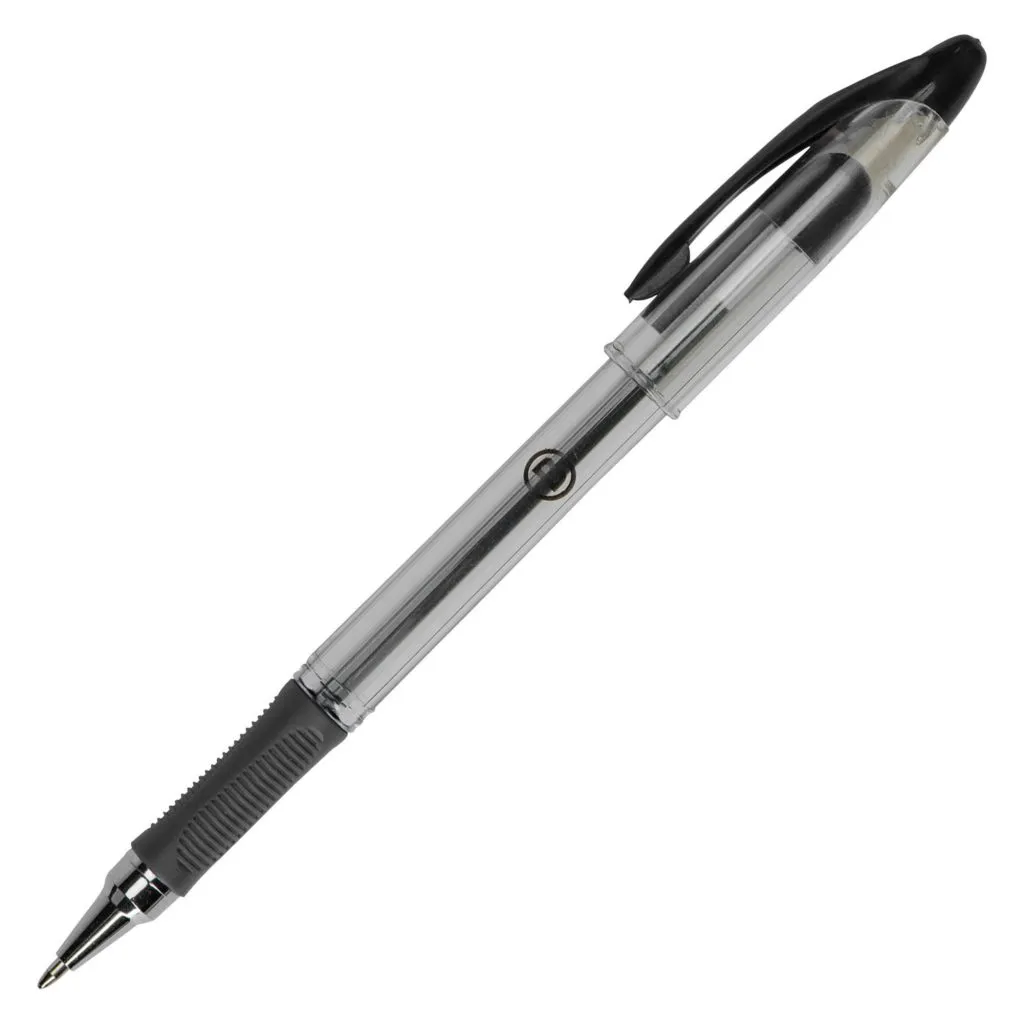 Stylo bille Bruneau à capuchon pointe 1 mm - écriture moyenne noir