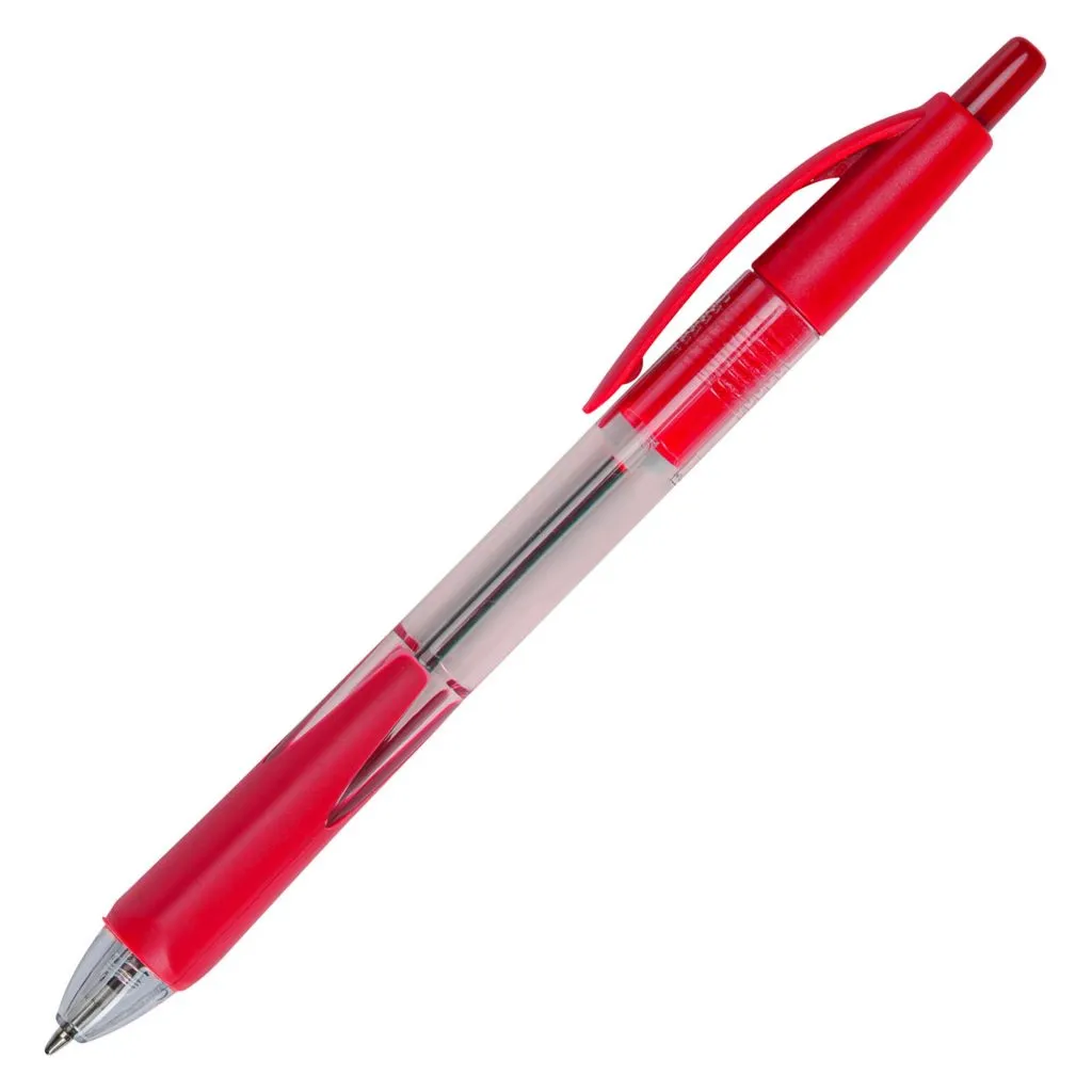 Stylo bille Bruneau rétractable pointe 1 mm - écriture moyenne rouge