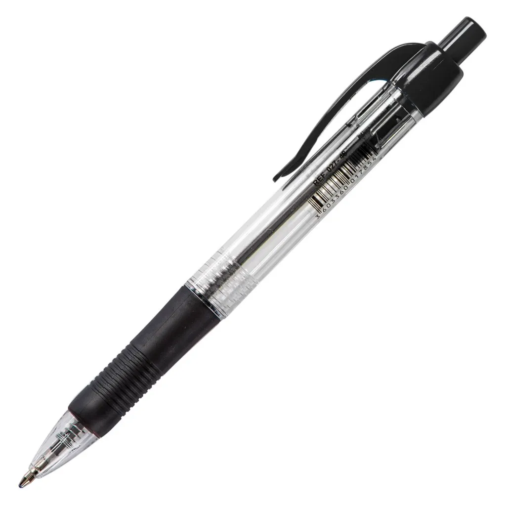 Stylo bille Bruneau rétractable pointe 1 mm - écriture moyenne noir