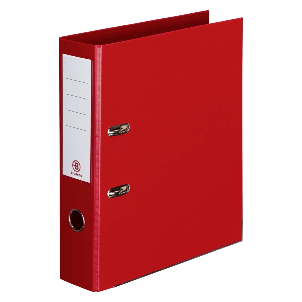 Classeur à levier cartonné Bruneau A4 maxi - Dos 7,2 cm rouge