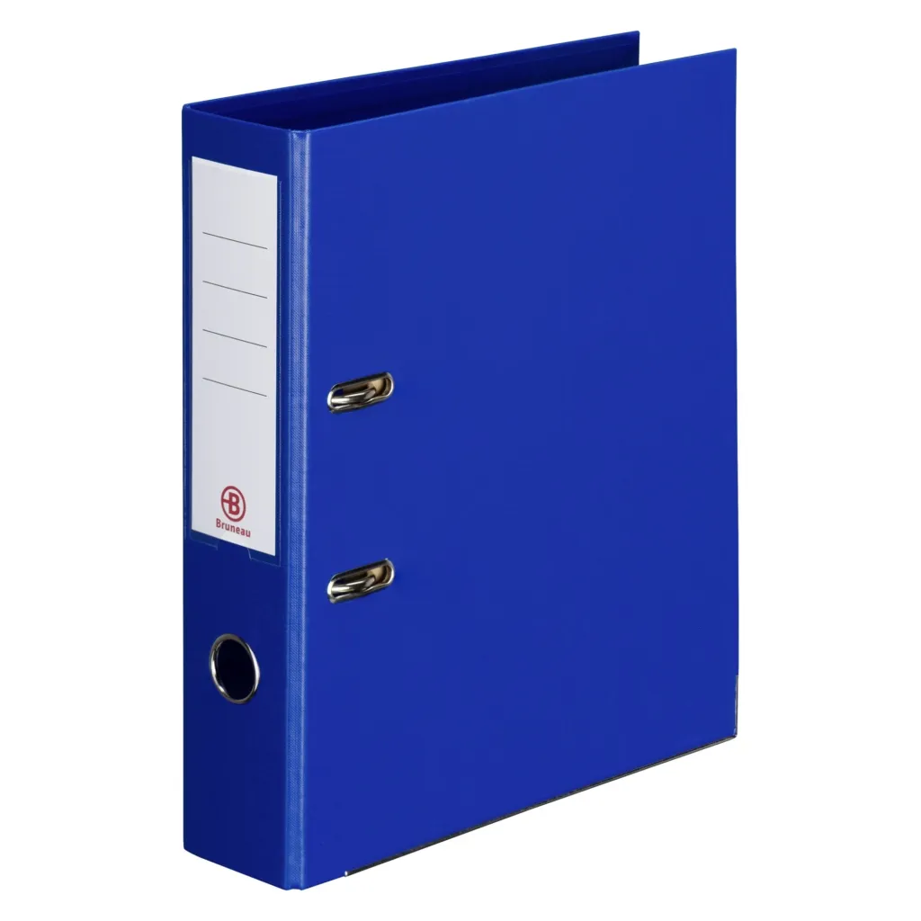 Classeur à levier cartonné Bruneau A4 maxi - Dos 7,2 cm bleu marine