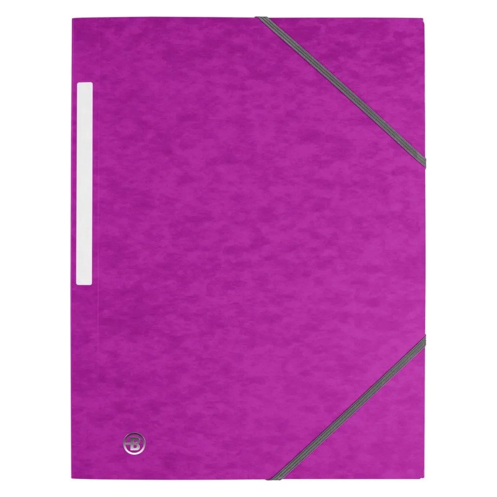 Chemise à élastique 3 rabats carte Bruneau 24 x 32 cm dos 2 cm mauve