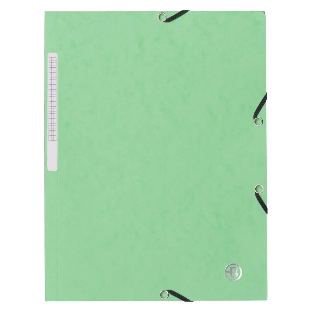 Chemise à élastique 3 rabats carte Bruneau 24 x 32 cm dos 2 cm vert clair