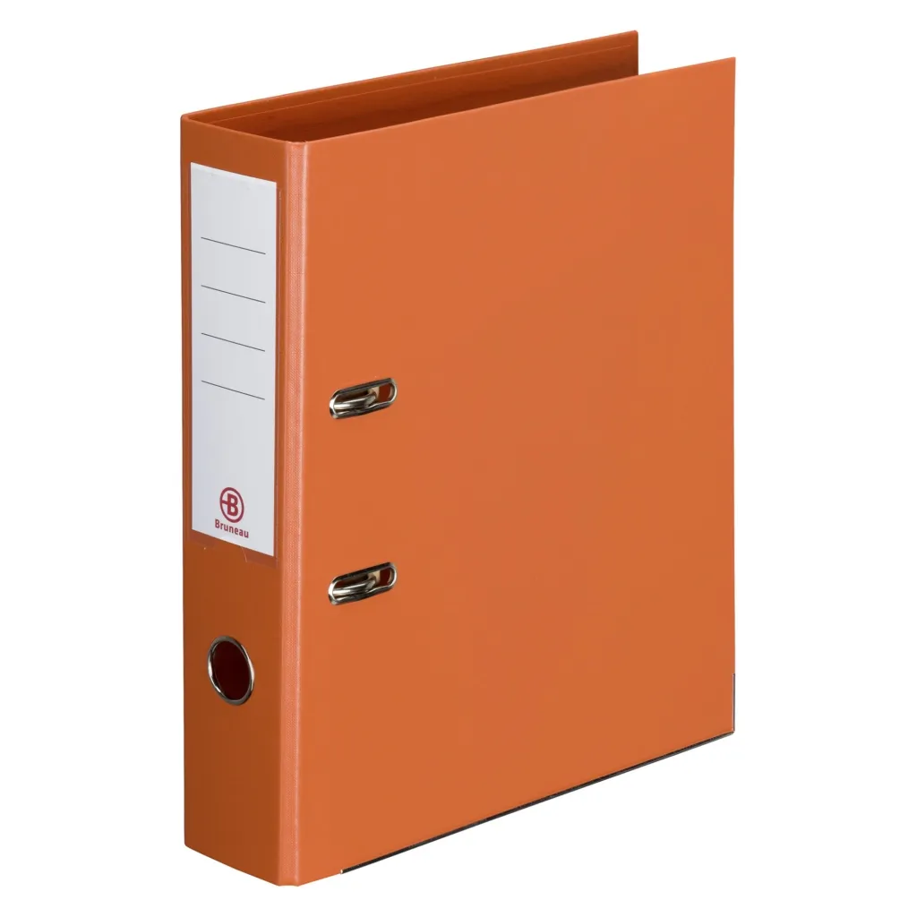 Classeur à levier cartonné Bruneau A4 maxi - Dos 7,2 cm orange