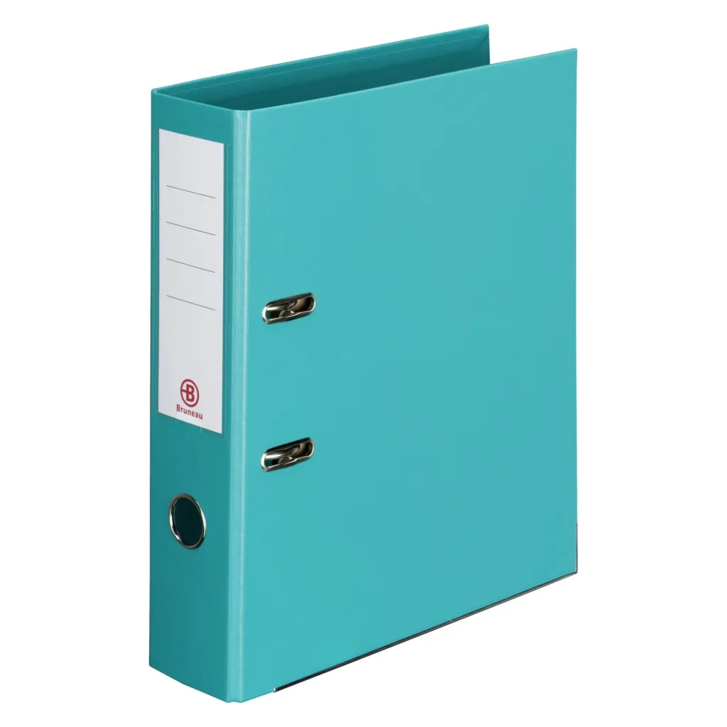 Classeur à levier cartonné Bruneau A4 maxi - Dos 7,2 cm lagon