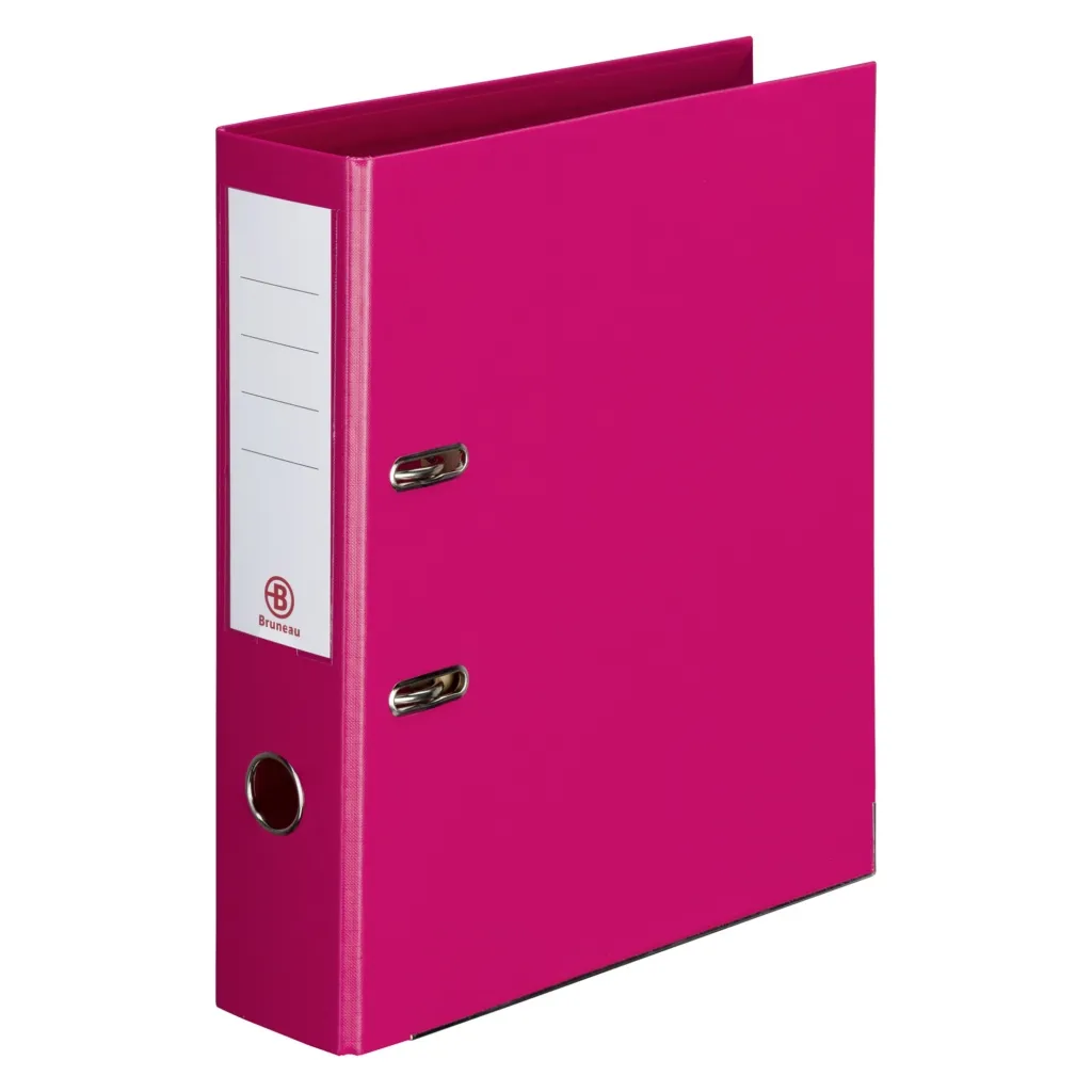 Classeur à levier cartonné Bruneau A4 maxi - Dos 7,2 cm fuchsia