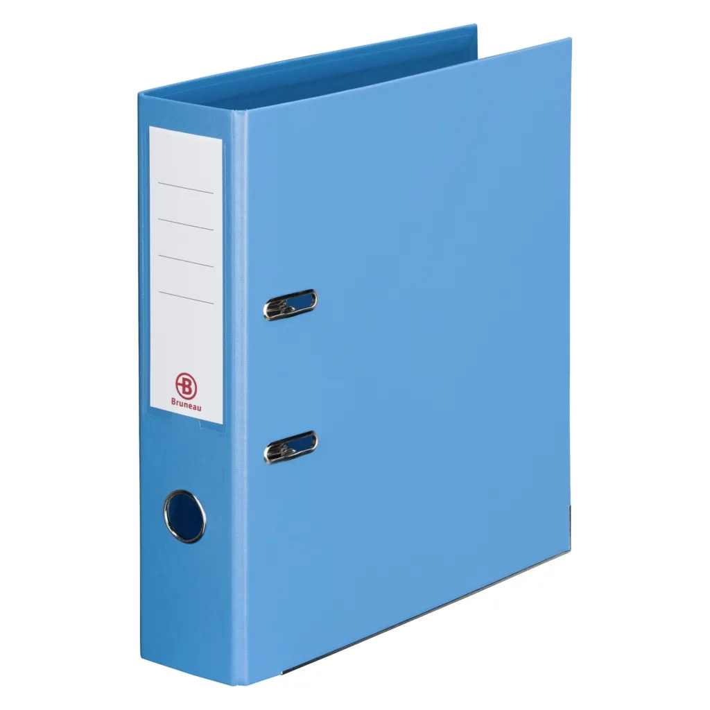 Classeur à levier cartonné Bruneau A4 maxi - Dos 7,2 cm bleu