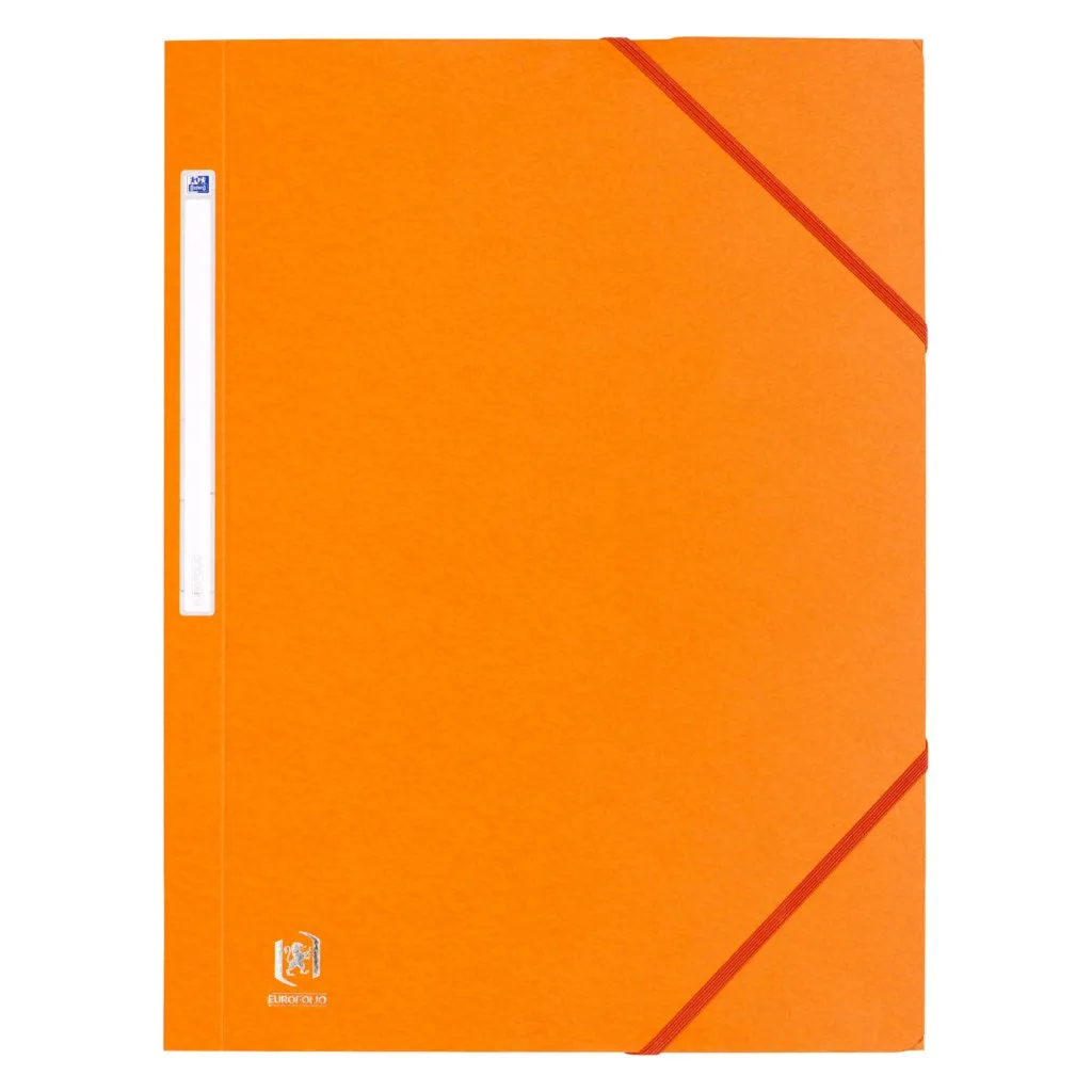 Chemise à élastique 3 rabats carte Eurofolio OXFORD 24,5 x 32 cm dos 2 cm orange