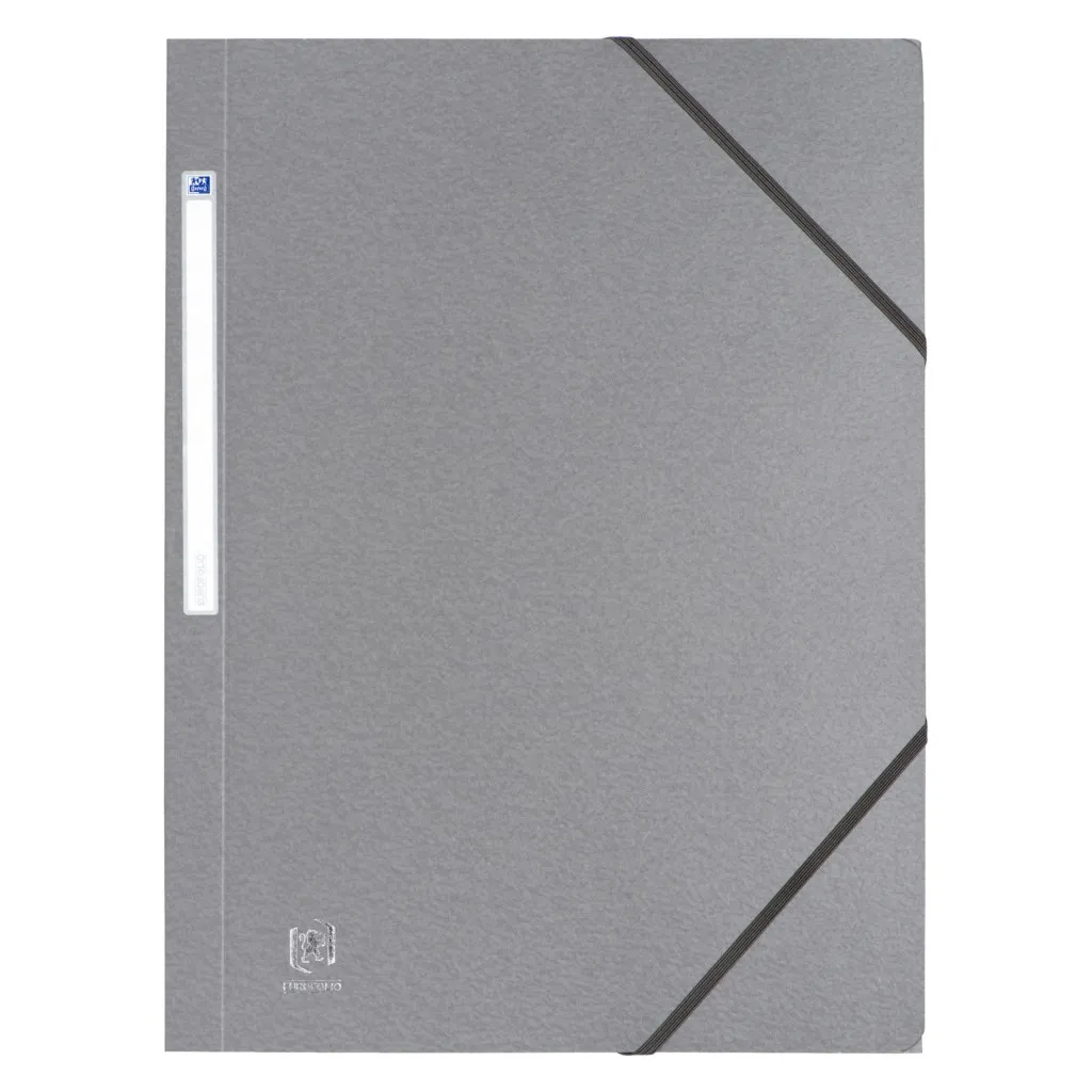 Chemise à élastique 3 rabats carte Eurofolio OXFORD 24,5 x 32 cm dos 2 cm grise