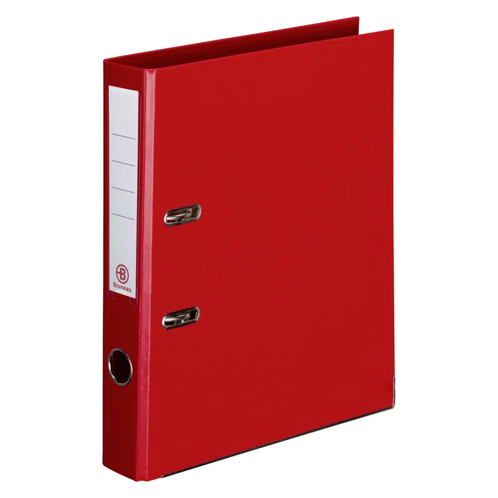 Classeur à levier cartonné Bruneau A4 - Dos 5 cm rouge