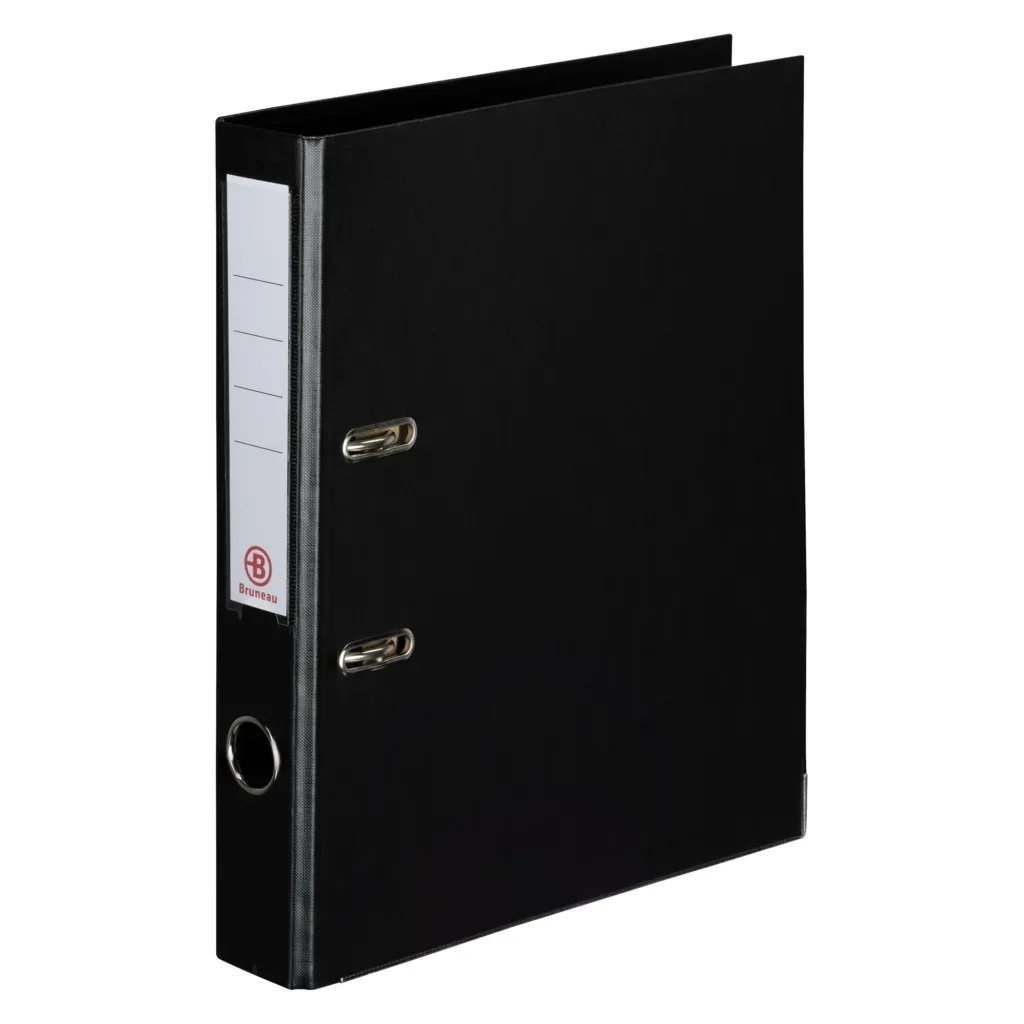 Classeur à levier cartonné Bruneau A4 - Dos 5 cm noir