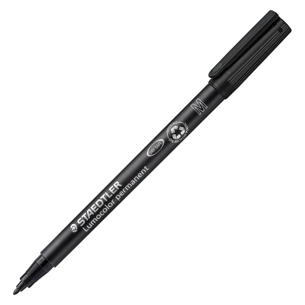 Stylo feutre Staedtler Lumocolor permanent pointe 1 mm - écriture moyenne noir