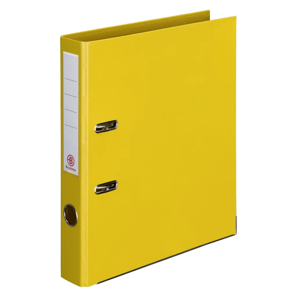 Classeur à levier cartonné Bruneau A4 - Dos 5 cm jaune