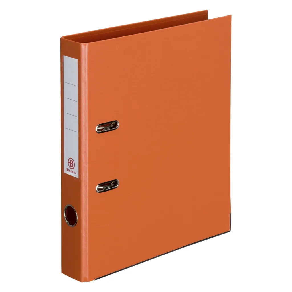 Classeur à levier cartonné Bruneau A4- Dos 5 cm orange