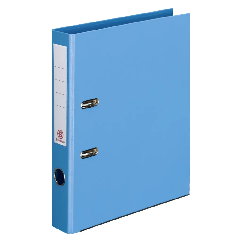 Classeur à levier cartonné Bruneau A4 - Dos 5 cm bleu ciel