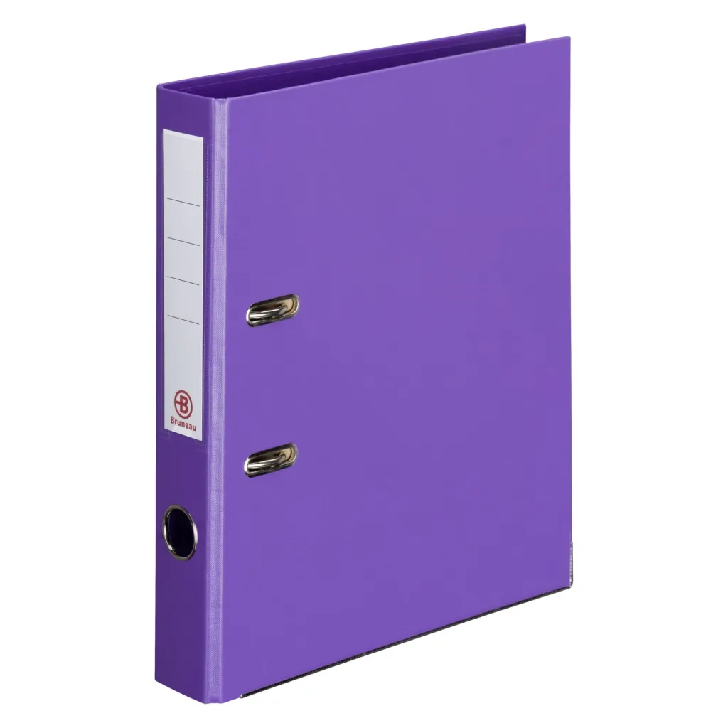 Classeur à levier cartonné Bruneau A4 - Dos 5 cm violet