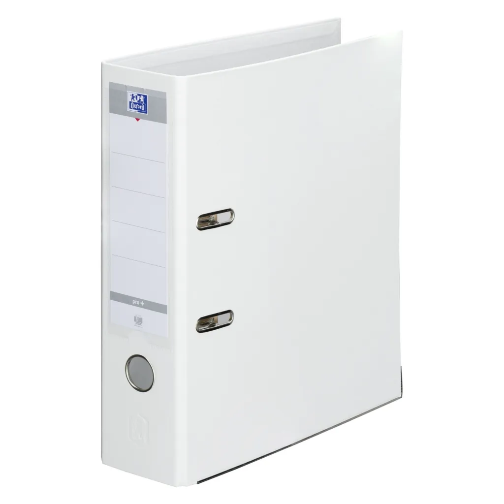 Classeur à levier plastifié Oxford A4 - Dos 8 cm blanc