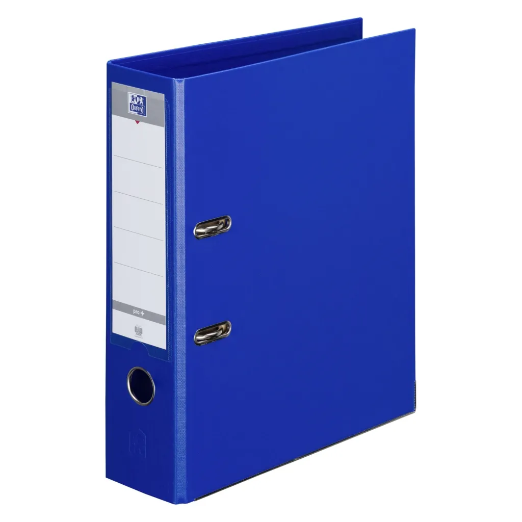 Classeur à levier plastifié Oxford A4 - Dos 8 cm bleu marine