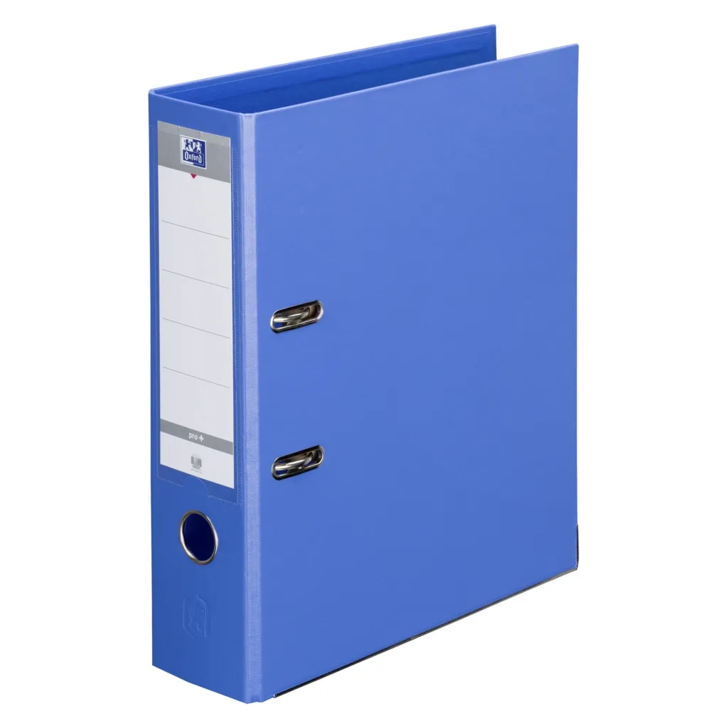 Classeur à levier plastifié Oxford A4 - Dos 8 cm bleu