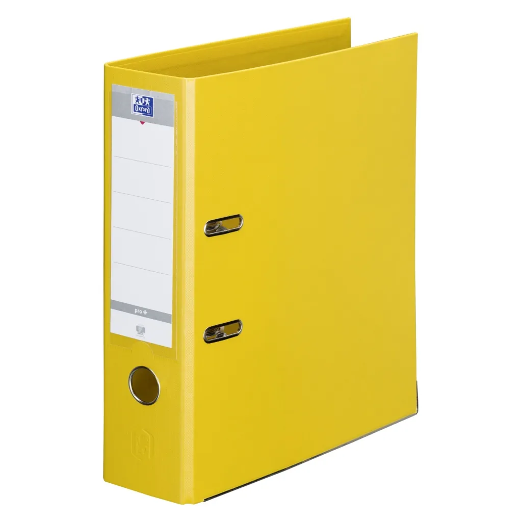 Classeur à levier plastifié Oxford A4 - Dos 8 cm jaune