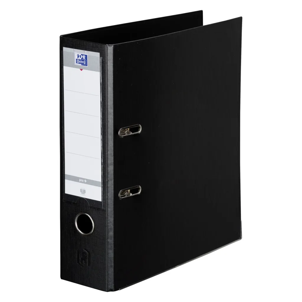 Classeur à levier plastifié Oxford A4 - Dos 8 cm noir
