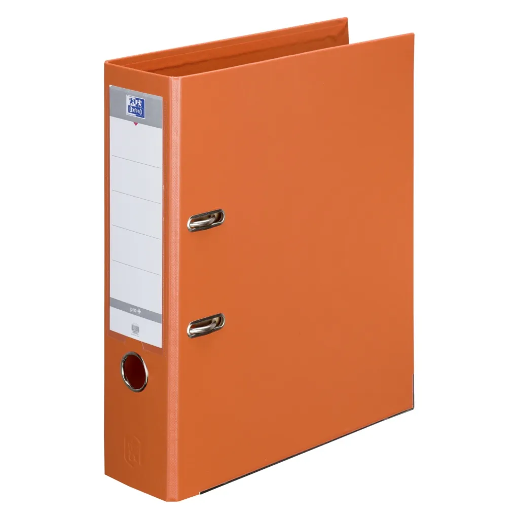 Classeur à levier plastifié Oxford A4 - Dos 8 cm orange