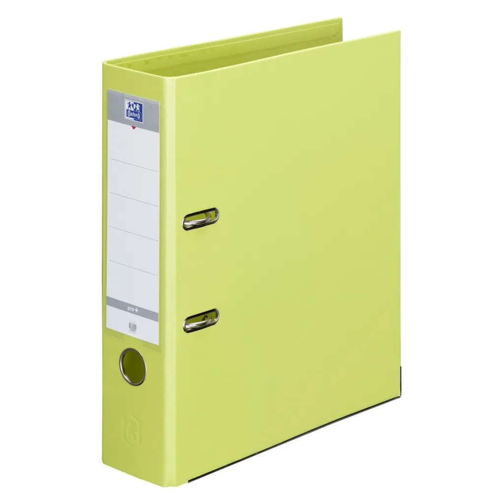 Classeur à levier plastifié Oxford A4 - Dos 8 cm vert clair