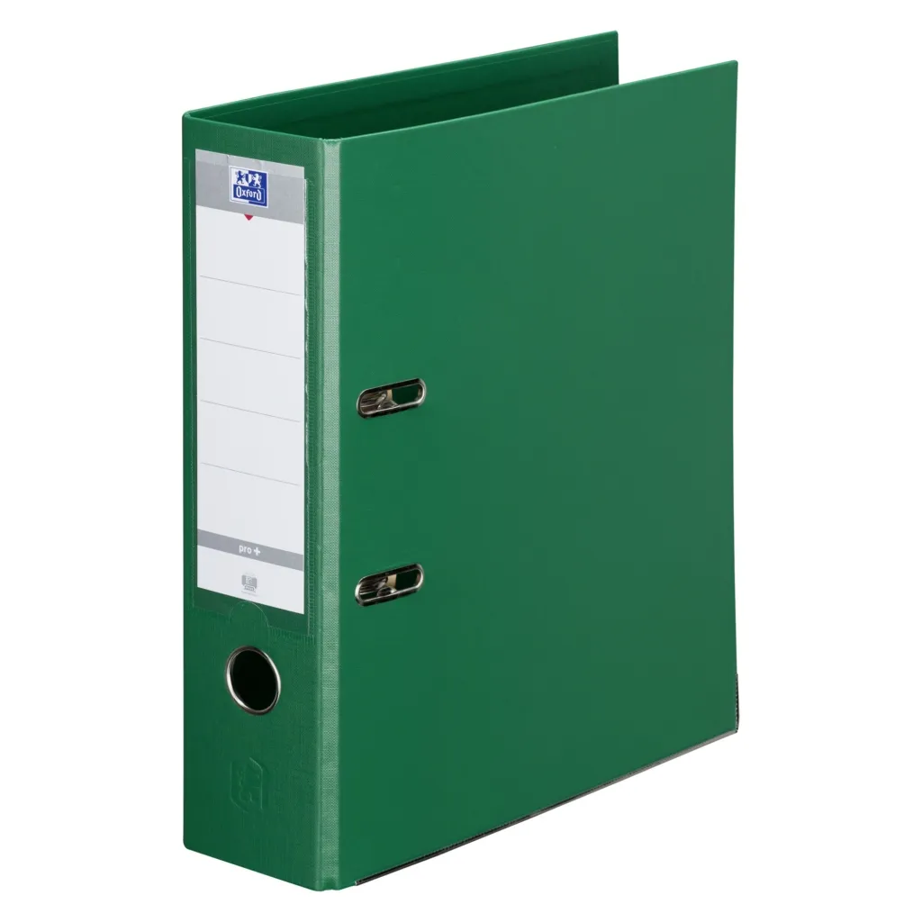 Classeur à levier plastifié Oxford A4 - Dos 8 cm vert