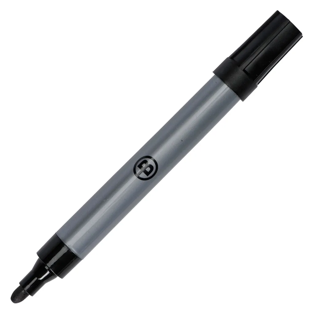 Marqueur permanent Bruneau pointe ogive de 2 à 3 mm noir corps plastique