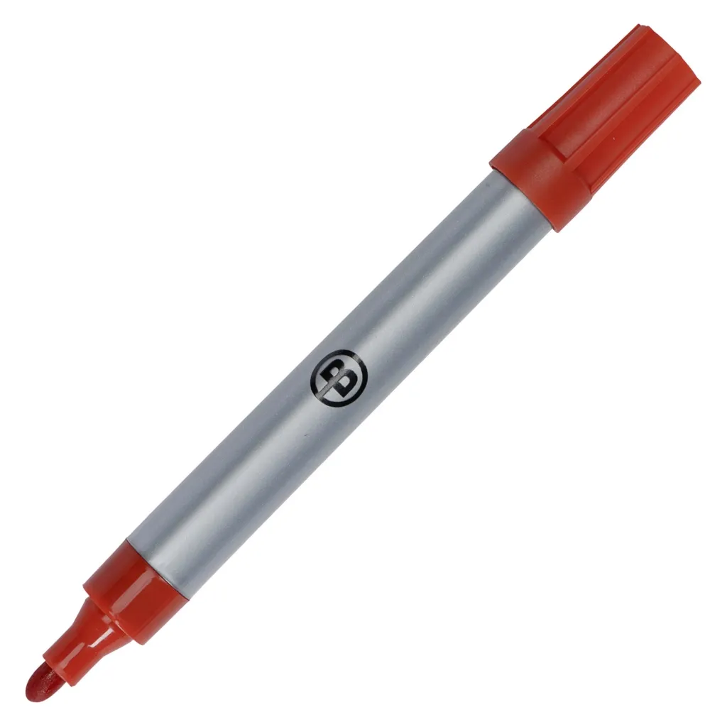 Marqueur permanent Bruneau pointe ogive de 2 à 3 mm rouge corps plastique