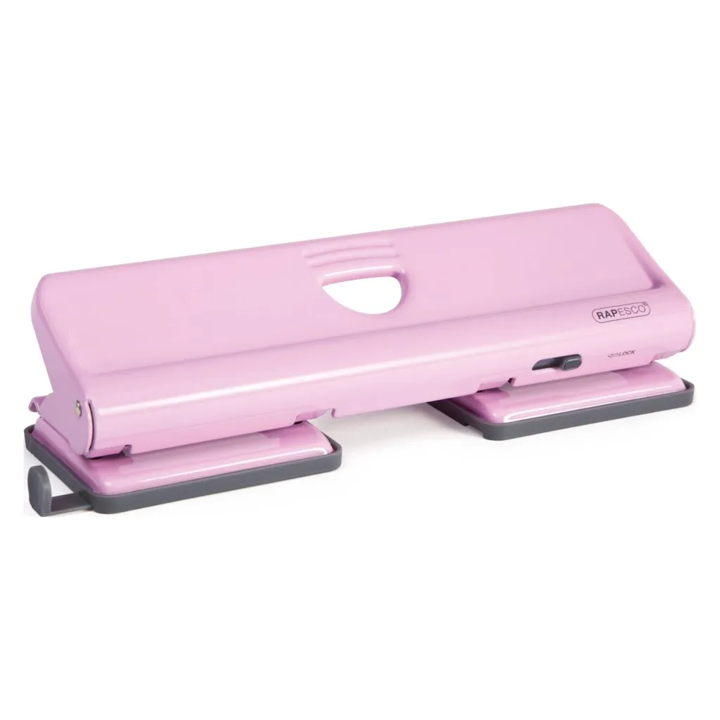 Perforateur de bureau 4 trous Rapesco rose - capacité 22 feuilles
