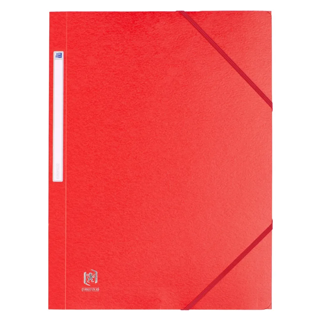 Chemise à élastique 3 rabats carte Eurofolio OXFORD 24,5 x 32 cm dos 2 cm rouge