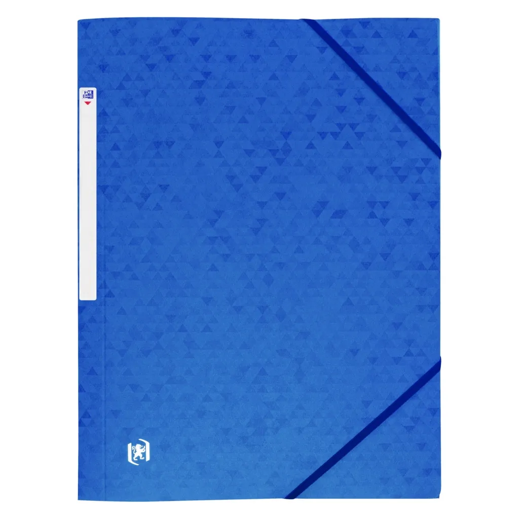Chemise à élastique 3 rabats carte Oxford 24 x 32 cm dos 2,5 cm bleue