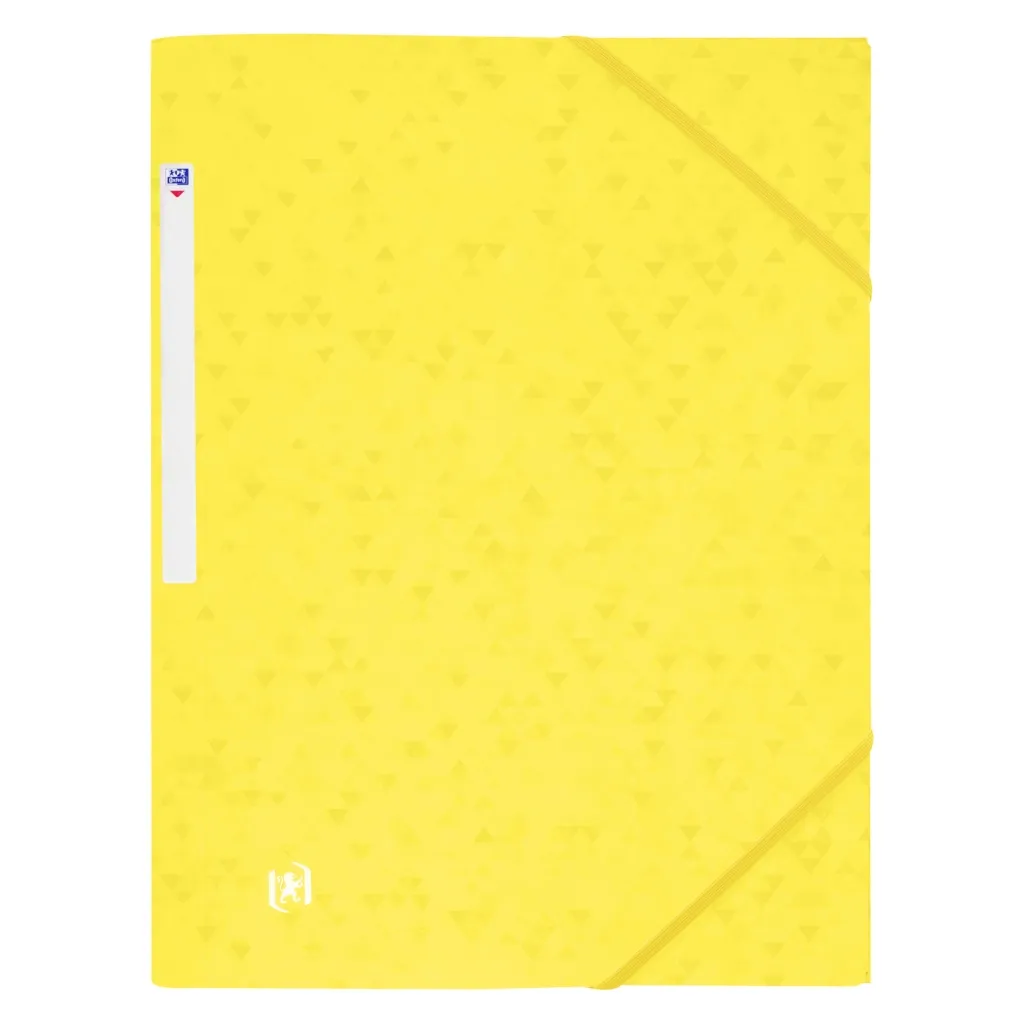 Chemise à élastique 3 rabats carte Oxford 24 x 32 cm dos 2,5 cm jaune