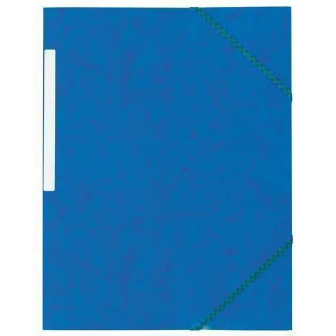Chemise à élastique 3 rabats carte Bruneau 24 x 32 cm dos 2 cm bleue