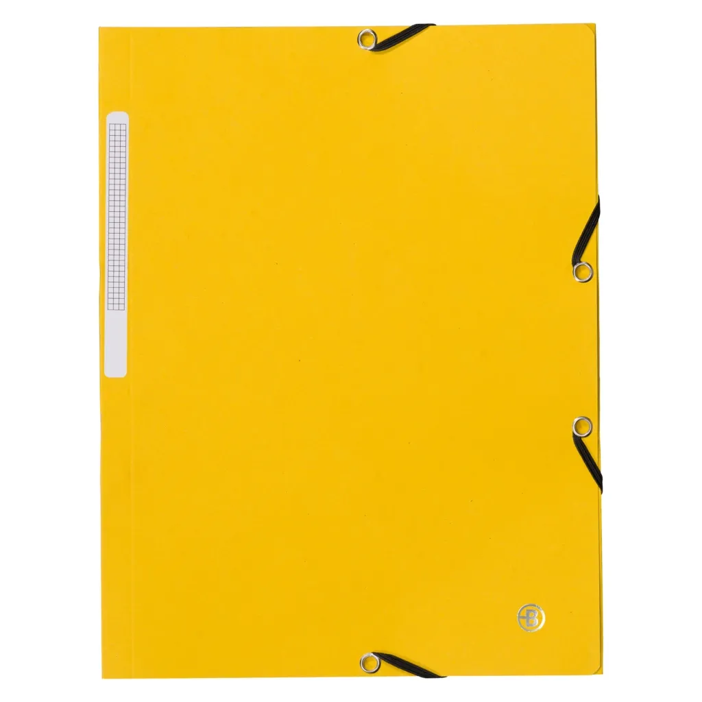 Chemise à élastique 3 rabats carte Bruneau 24 x 32 cm dos 2 cm jaune