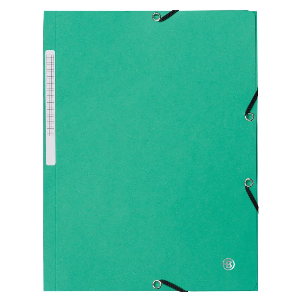 Chemise à élastique 3 rabats carte Bruneau 24 x 32 cm dos 2 cm verte