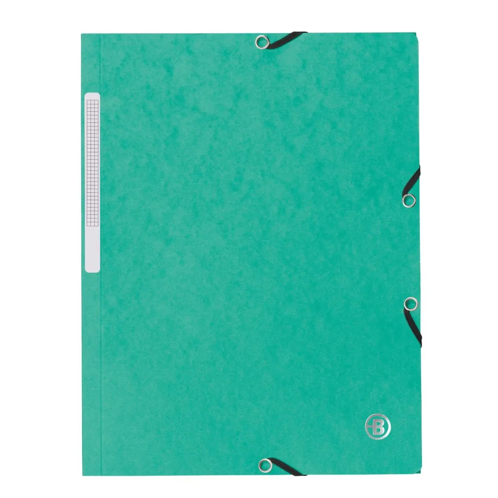Chemise à élastique 3 rabats carte Bruneau 24 x 32 cm dos 2 cm verte