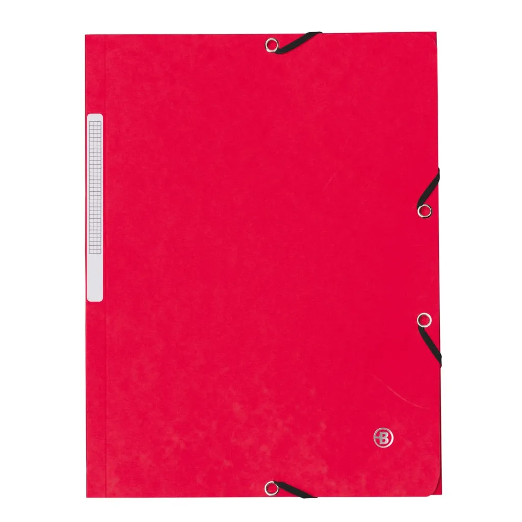 Chemise à élastique 3 rabats carte Bruneau 24 x 32 cm dos 2 cm rouge