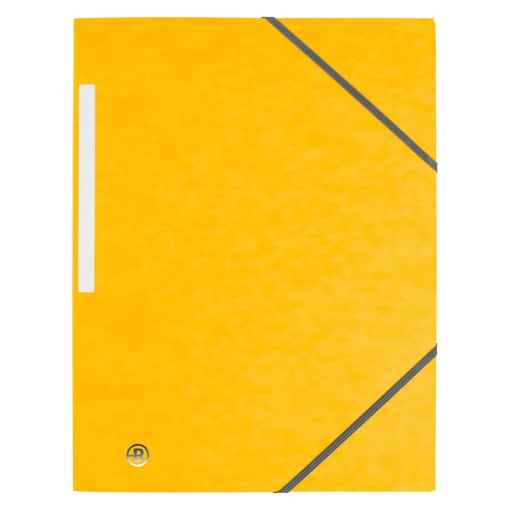 Chemise à élastique 3 rabats carte Bruneau 24 x 32 cm dos 2 cm jaune