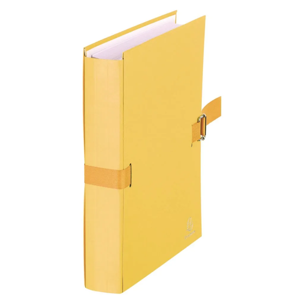 Chemise extensible sans rabat Exacompta à boucle dos 12 cm jaune