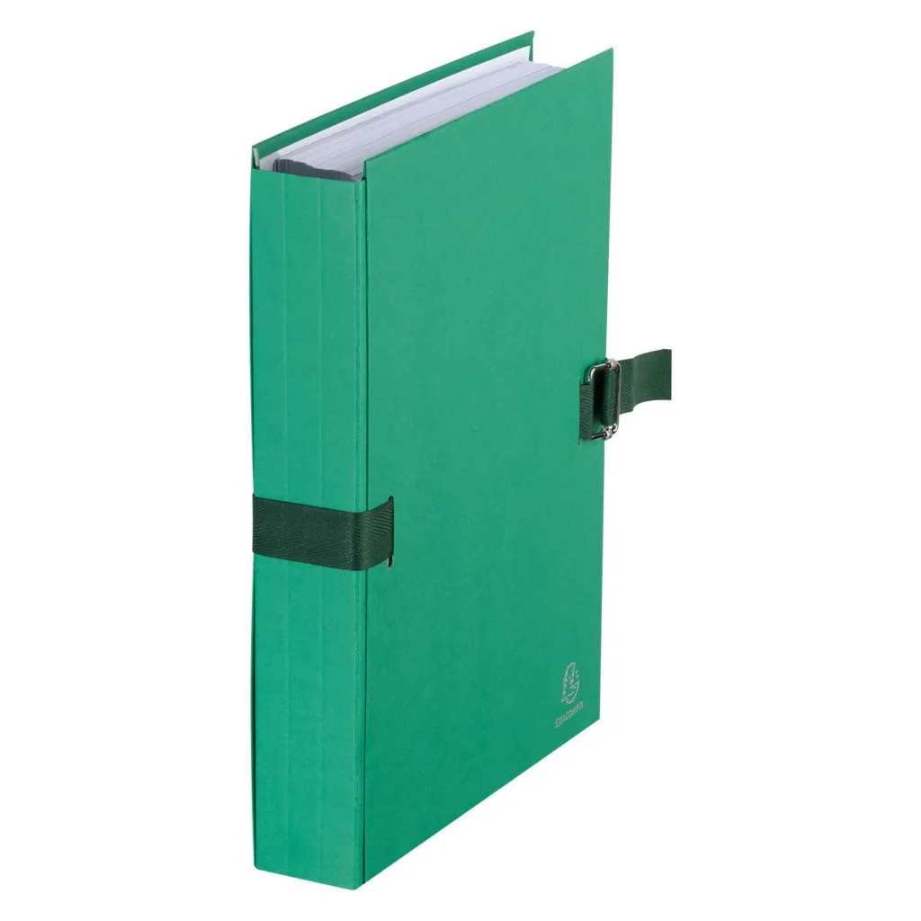 Chemise extensible sans rabat Exacompta à boucle dos 12 cm vert clair