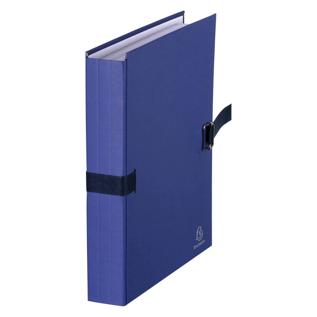 Chemise extensible sans rabat Exacompta à boucle dos 12 cm bleu marine