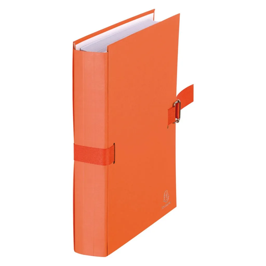 Chemise extensible sans rabat Exacompta à boucle dos 12 cm orange