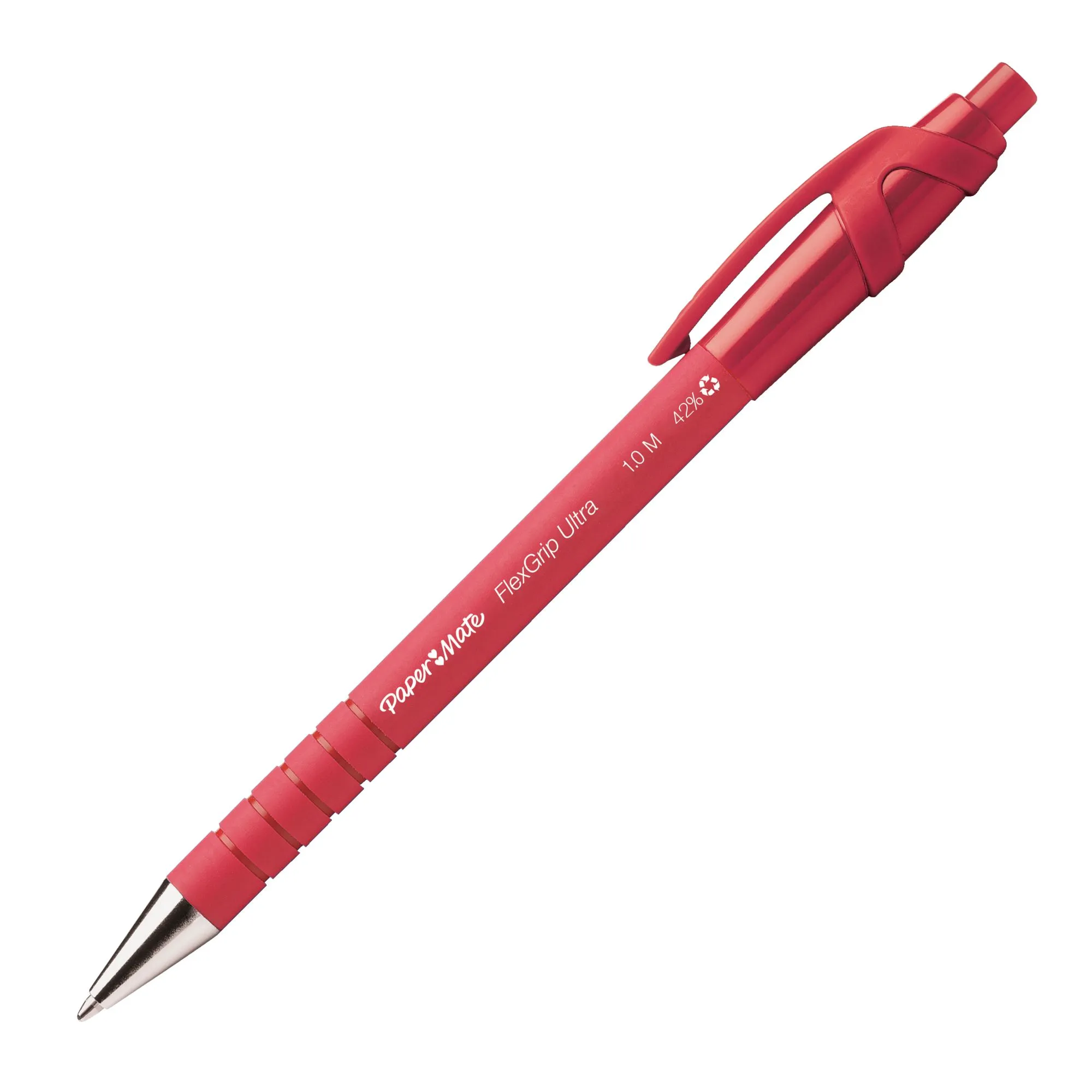 Stylo bille Papermate Flexgrip Ultra rétractable pointe 1 mm - écriture moyenne rouge