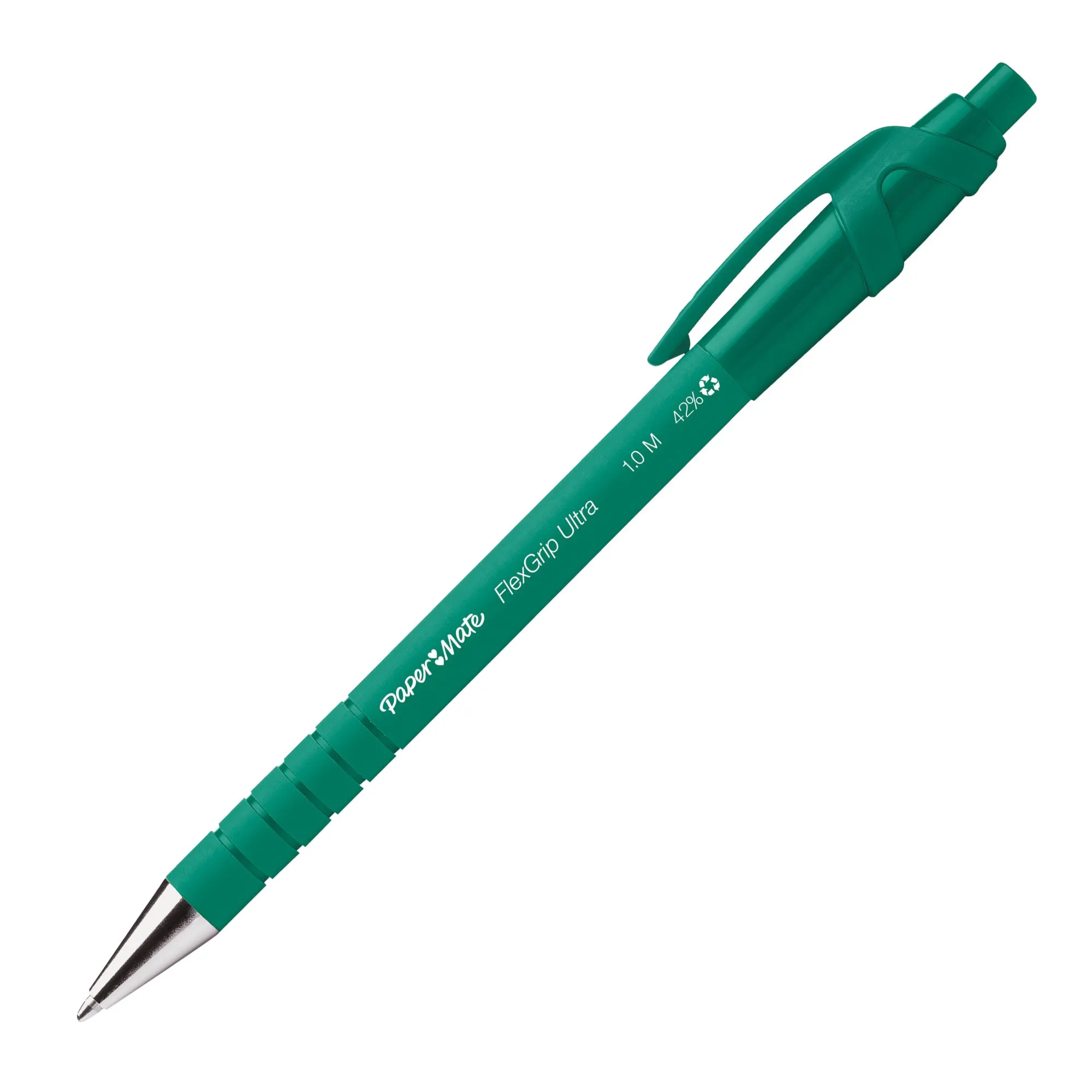 Stylo bille Papermate Flexgrip Ultra rétractable pointe 1 mm - écriture moyenne vert